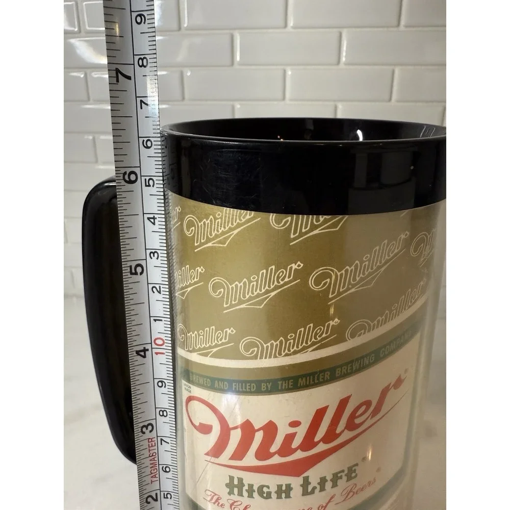Vintage Miller High‎ Life Beer Plastic Thermo-Serv Stein Mug Champagne Of Beers